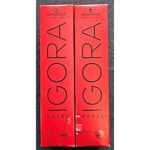 NEW! 2-Pack Schwarzkopf Igora Royal Permanent Color 1-0 Black Natural 2.1 oz ea